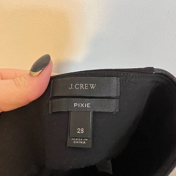 CLEARANCE - J Crew Pixie Black Faux Leather Side Stripe Skinny Pants E1228 - Picture 7 of 9